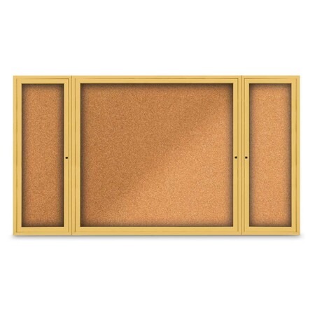 United Visual Products Indoor Enclosed Combo Board, 48"x36", Gold Frame/Black & Apricot UVCB4836G-BLACK-APRICOT